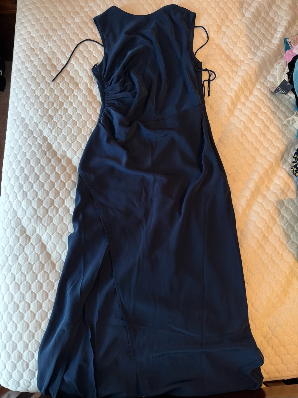 Abercrombie & Fitch Elegant Navy Blue Satin Dress Wedding guest Dress